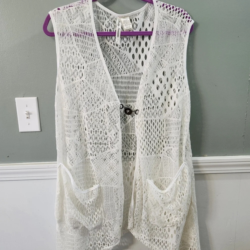 Simply Irresistible White Crochet Swim Coverup